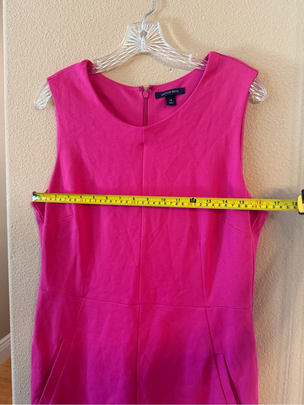 Lands' End Vibrant Pink Sleeveless Midi Sheath Dress - Picture 4 of 4